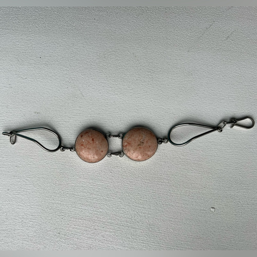 Pale pink and silver bracelet